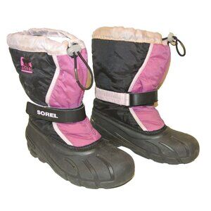 Sorel Winter Duck Boots Pink and Black Style Flurry NY1810-589 sz 5 US 4 UK, 37